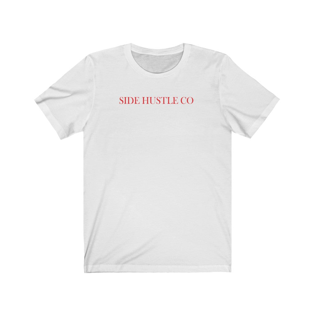 Side Hustle Co White/Black Unisex Jersey Short Sleeve Tee