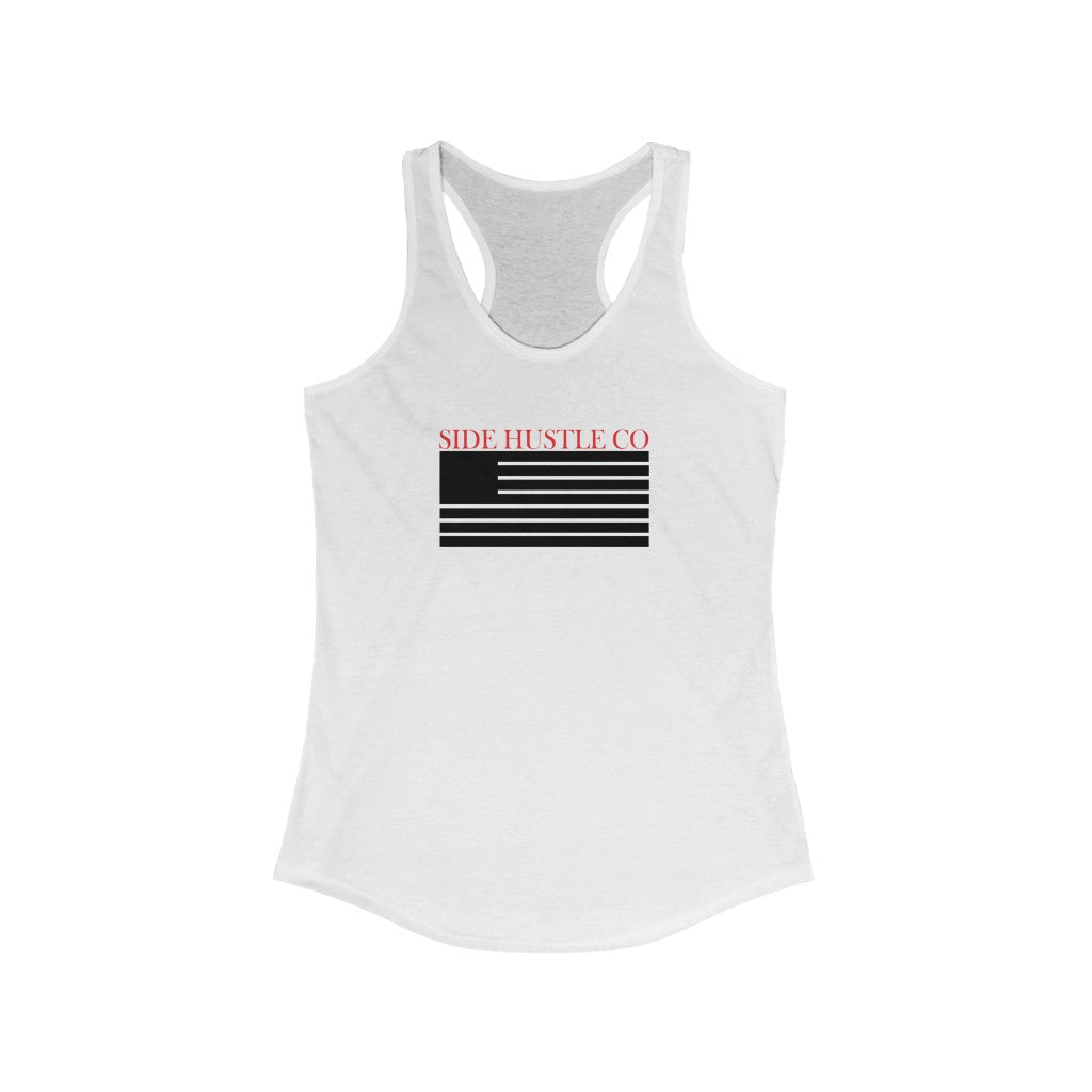 Side Hustle Co-American Flag Women's Ideal Racerback Tank