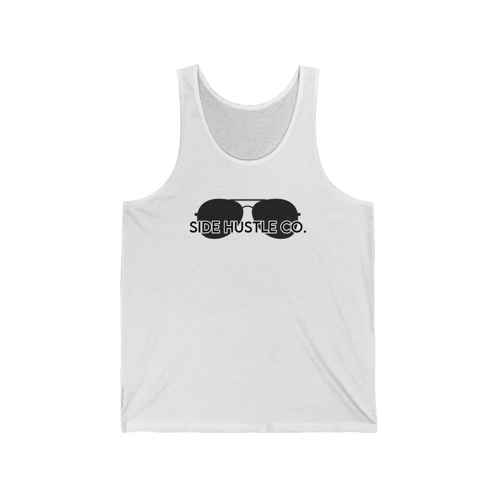 Side Hustle Co White Aviator Tank Top