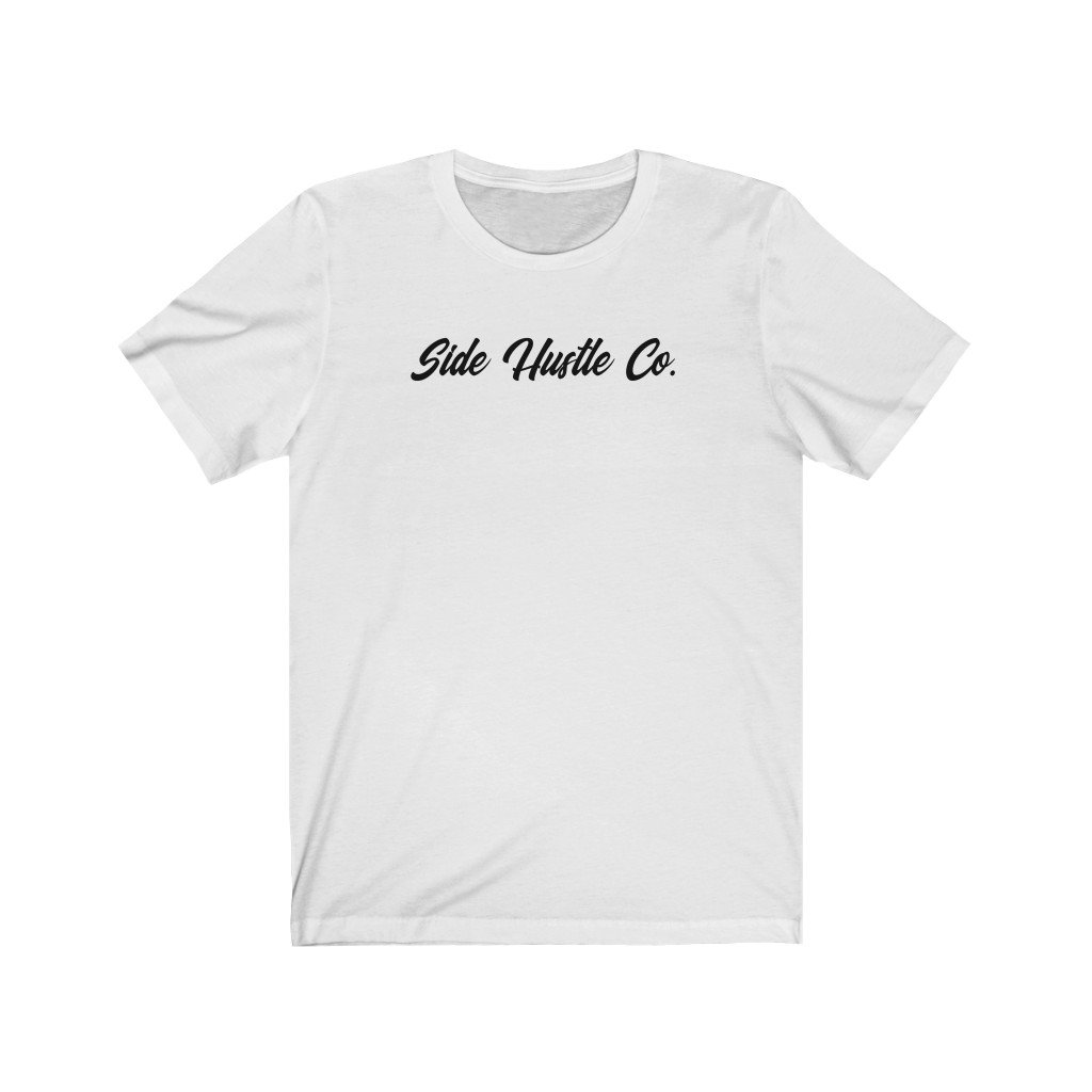 side hustle co unisex white jersey tee 