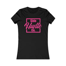 Load image into Gallery viewer, side hustle co women&#39;s slim fit black tee with knockout logo
