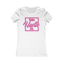 Load image into Gallery viewer, side hustle co women&#39;s slim fit white tee with knockout logo
