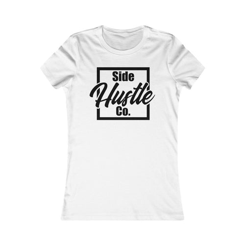 side hustle co women's slim fit tee with knockout logo